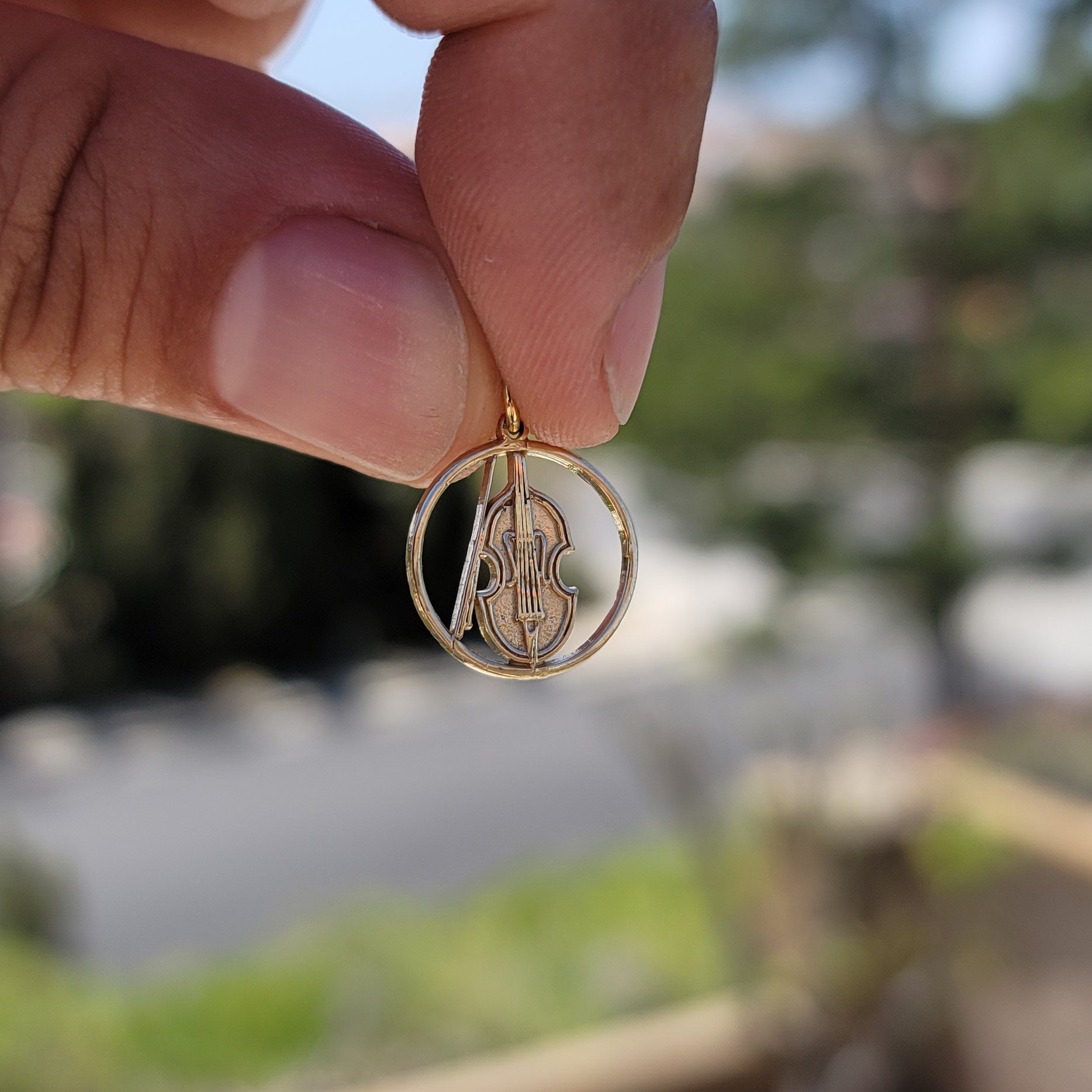 14K or 18K Gold Viola, Violin Pendant