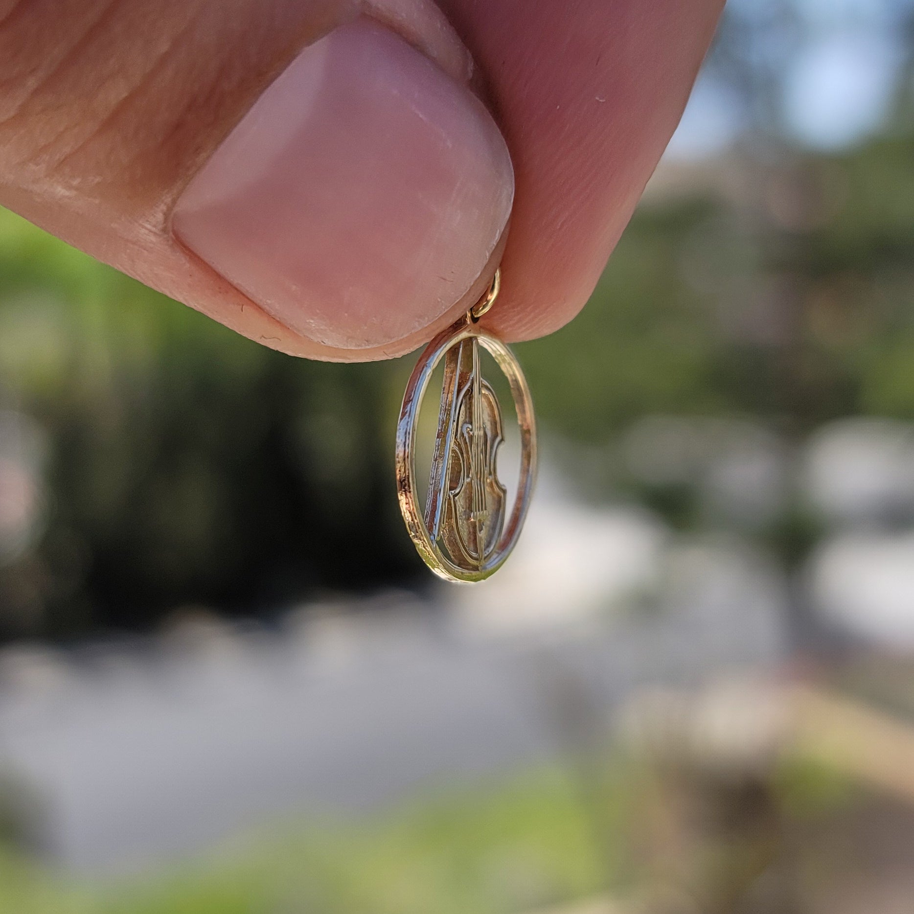 14K or 18K Gold Viola, Violin Pendant