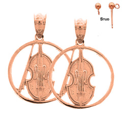 14K or 18K Gold Viola, Violin Earrings