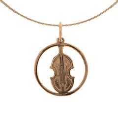 14K oder 18K Gold Viola, Violinenanhänger