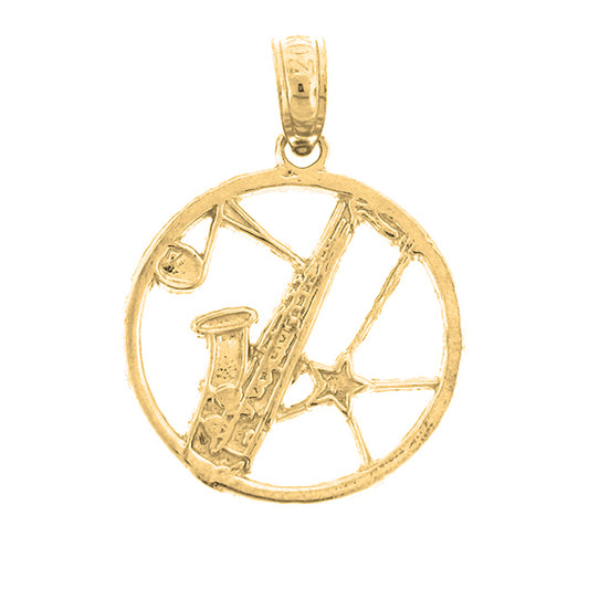 14K or 18K Gold Saxophone Pendant