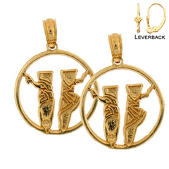 14K or 18K Gold Ballerina Shoes Earrings