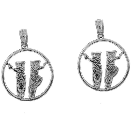 Sterling Silver 20mm Ballerina Shoes Earrings
