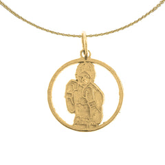 14K or 18K Gold Boxer Pendant