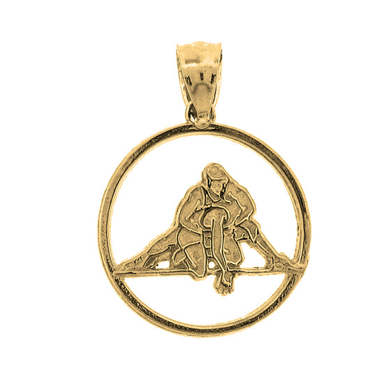14K or 18K Gold Wrestler Pendant