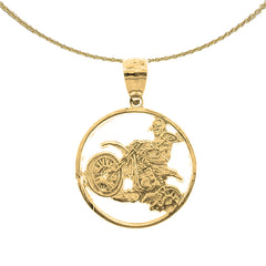 14K or 18K Gold Dirt Bike Pendant