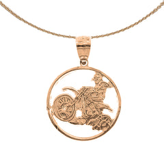 14K or 18K Gold Dirt Bike Pendant