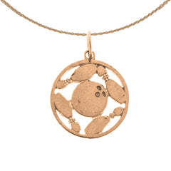 14K oder 18K Gold Bowlingkugel und Pins Anhänger