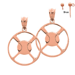 Pendientes de béisbol con murciélagos de oro de 14 quilates o 18 quilates