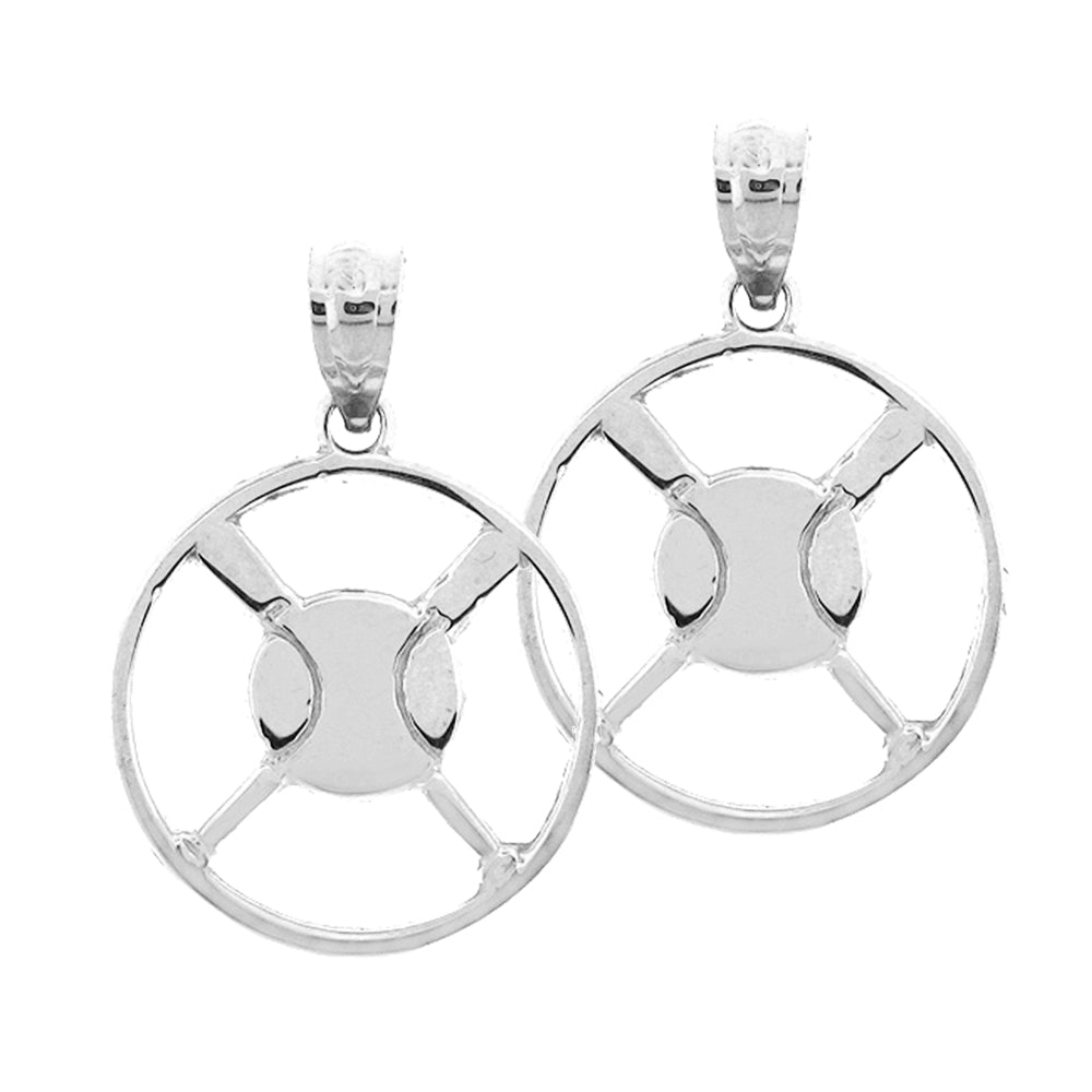 14K or 18K Gold 21mm Baseball With Bats Earrings