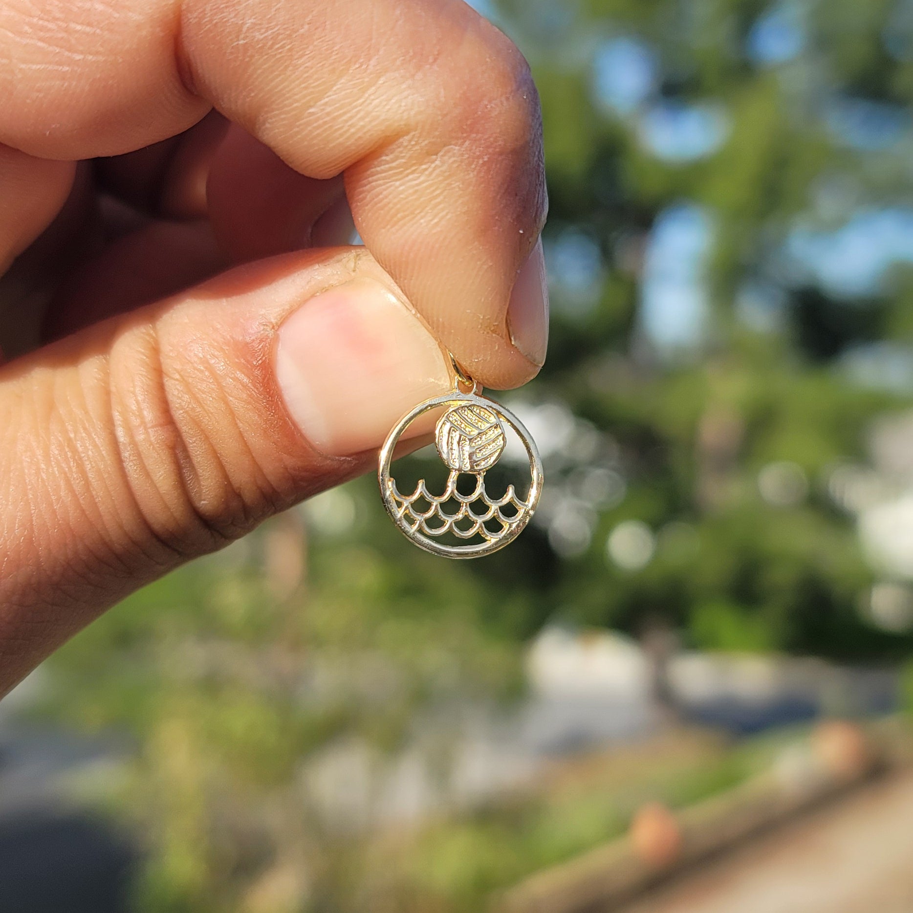 14K or 18K Gold Water Polo Pendant