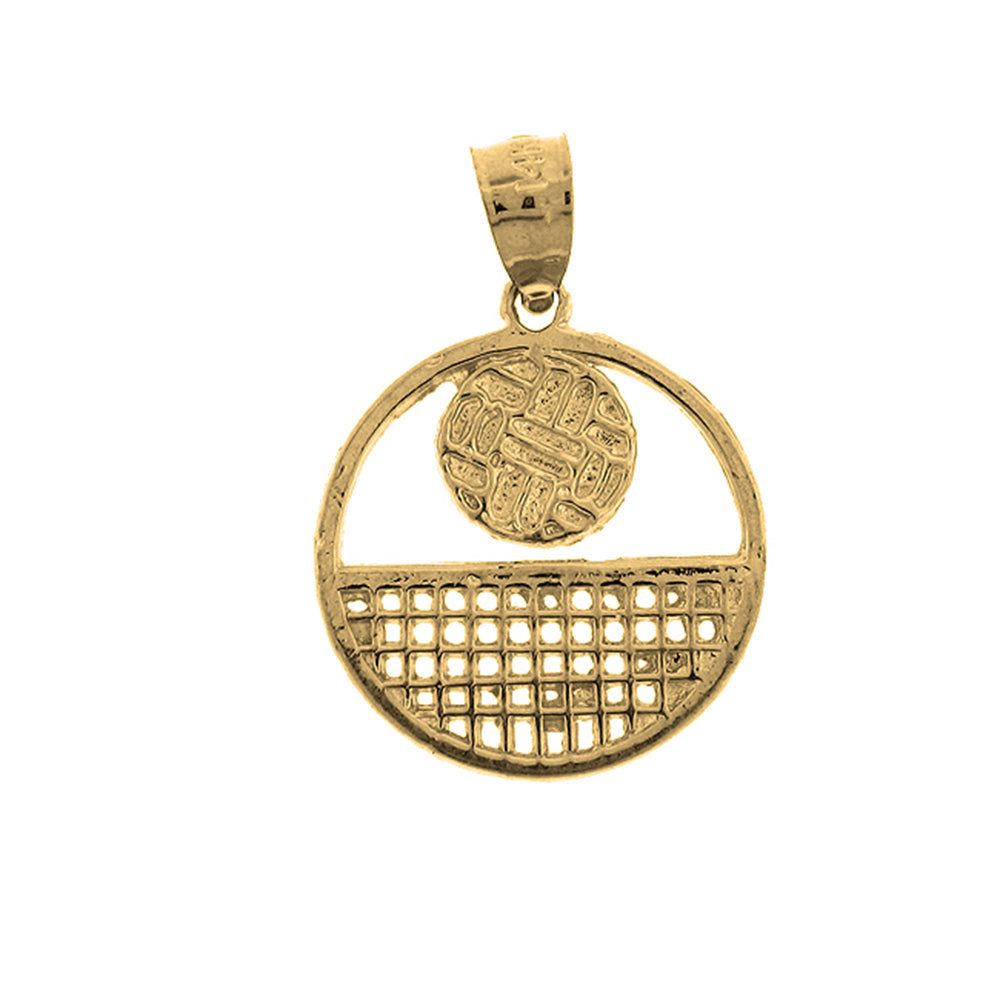 14K or 18K Gold Volleyball Pendant