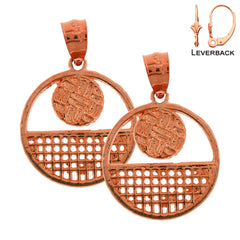 14K or 18K Gold Volleyball Earrings