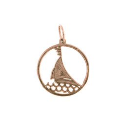 14K or 18K Gold Sailing, Sailboat Pendant