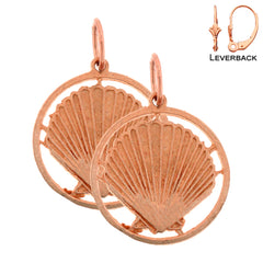 14K oder 18K Gold 20mm Muschel Ohrringe