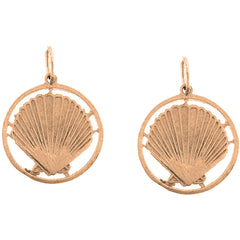 14K or 18K Gold 20mm Shell Earrings