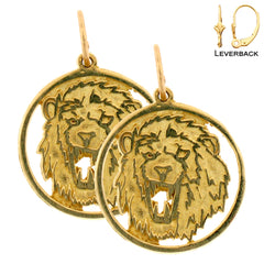 14K or 18K Gold Lion Earrings