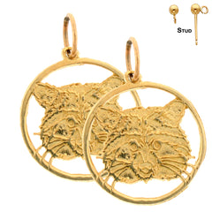 14K or 18K Gold Raccoon Earrings