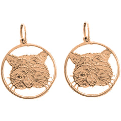 14K or 18K Gold 20mm Raccoon Earrings
