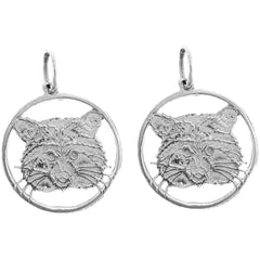 Sterling Silver 20mm Raccoon Earrings
