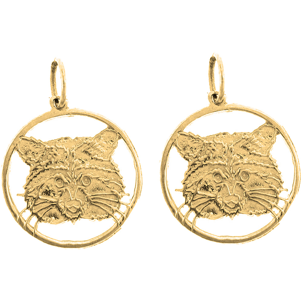 14K or 18K Gold 20mm Raccoon Earrings