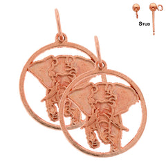 14K or 18K Gold Elephant Earrings