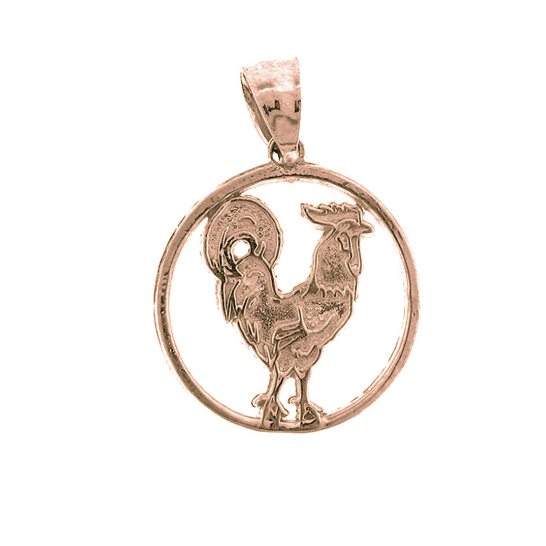 14K or 18K Gold Rooster Pendant