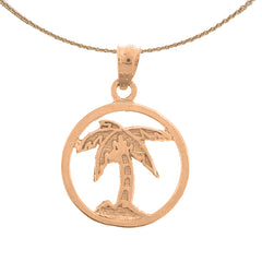 14K oder 18K Gold Palmenanhänger