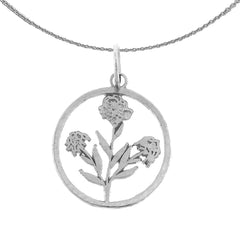 14K oder 18K Gold Rosenbusch Anhänger