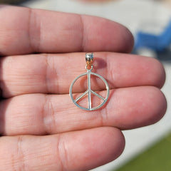 Colgante con signo de la paz en oro de 14 quilates o 18 quilates