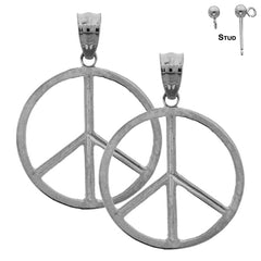 14K or 18K Gold Peace Sign Earrings