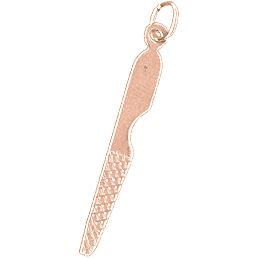 14K or 18K Gold Nail File Pendant