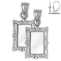 Sterling Silver 21mm Mirror Earrings (White or Yellow Gold Plated)