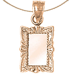 Colgante de espejo de oro de 14 quilates o 18 quilates