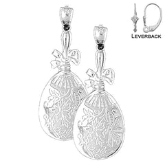 Pendientes de espejo de tocador de oro de 14 quilates o 18 quilates de 36 mm