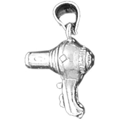10K, 14K or 18K Gold 3D Blow Dryer Pendant