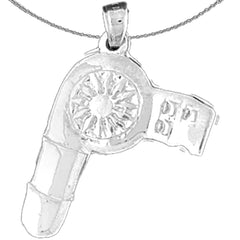 10K, 14K or 18K Gold Blow Dryer Pendant