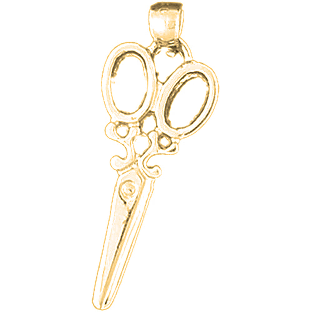 14K or 18K Gold Scissors Pendant