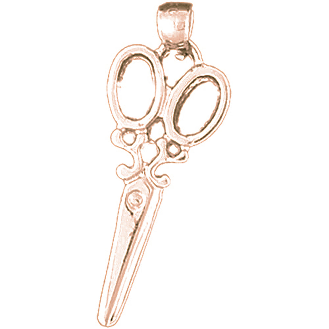 14K or 18K Gold Scissors Pendant