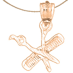 14K or 18K Gold Scissors And Comb Pendant