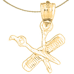 14K or 18K Gold Scissors And Comb Pendant