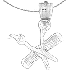 14K or 18K Gold Scissors And Comb Pendant