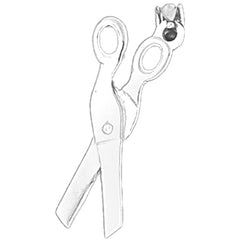 14K or 18K Gold Scissors Pendant