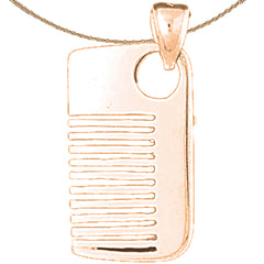 10K, 14K or 18K Gold 3D Comb Pendant