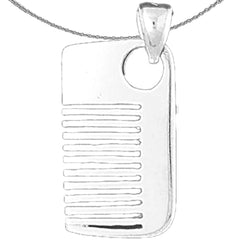 10K, 14K or 18K Gold 3D Comb Pendant