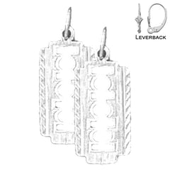 Pendientes de hoja de afeitar de oro de 14 quilates o 18 quilates de 21 mm