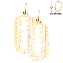 Pendientes de hoja de afeitar de oro de 14 quilates o 18 quilates de 21 mm