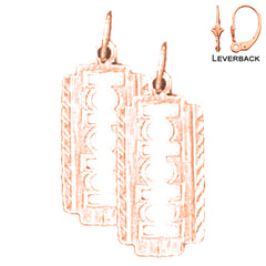 Pendientes de hoja de afeitar de oro de 14 quilates o 18 quilates de 21 mm