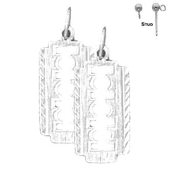 Pendientes de hoja de afeitar de oro de 14 quilates o 18 quilates de 21 mm
