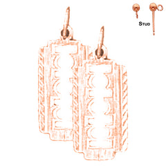 Pendientes de hoja de afeitar de oro de 14 quilates o 18 quilates de 21 mm